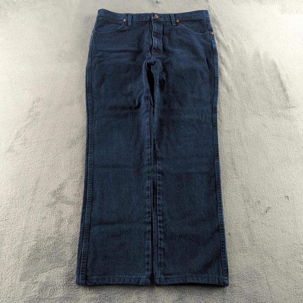 Vintage 90s Wrangler‎ 936 Jeans Mens 36 Blue Dark Wash Indigo Straight Denim